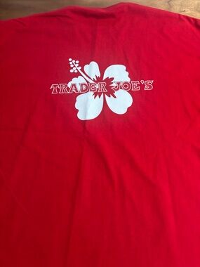 Trader Joe’s  Red T‑Shirt port and company 100% cotton authentic